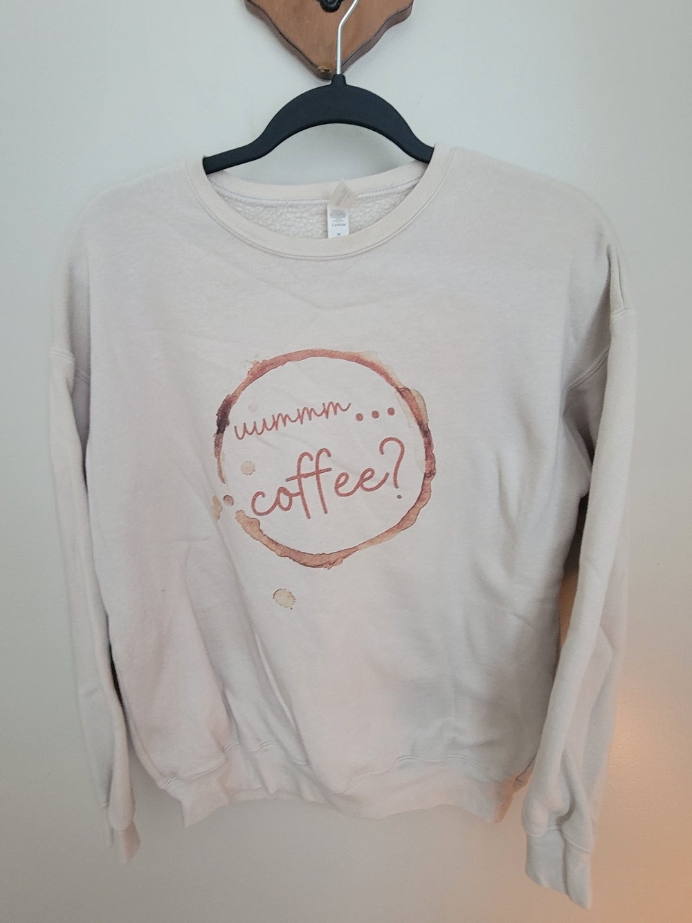 Coffee Graphic Crewneck Sweatshirt - Cream Size S